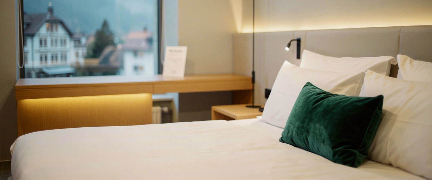 Hotel-Lobby oder Ferienwohnung mit Blick