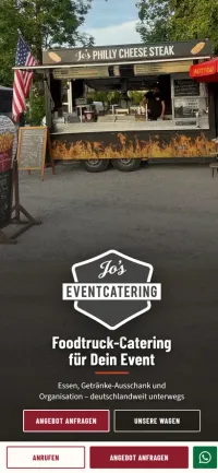 Website Jo's Eventcatering - Mobile-Ansicht