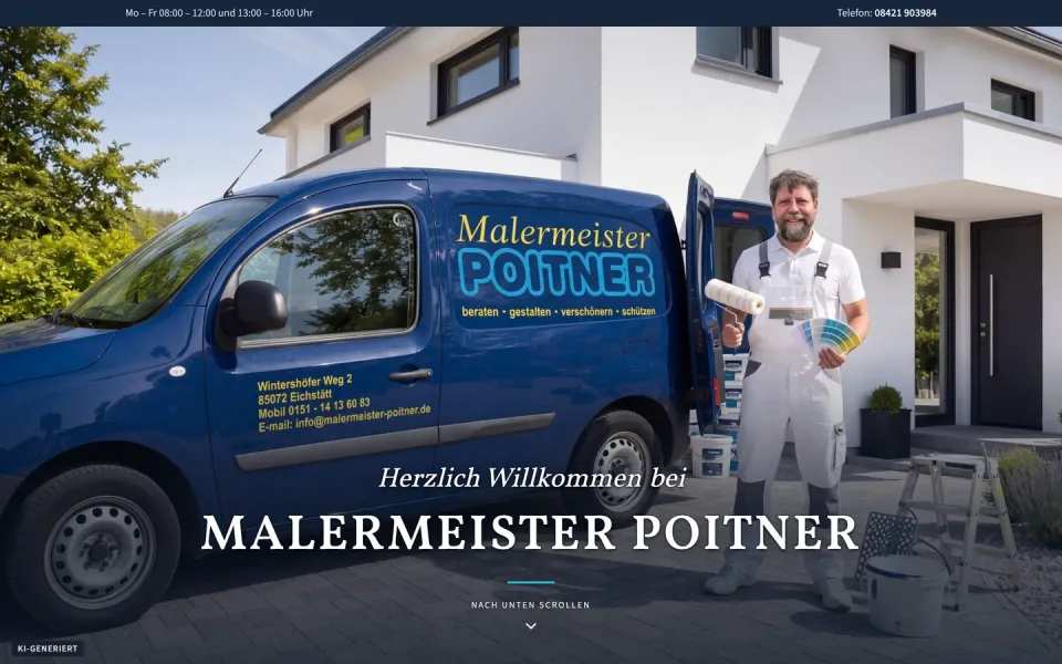 Website Malermeister Poitner - Desktop-Ansicht