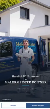 Website Malermeister Poitner - Mobile-Ansicht